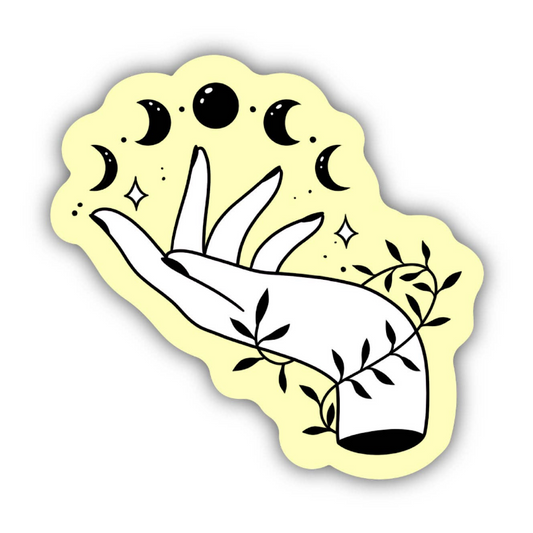 Mystic Hand and Moon Phase Sticker